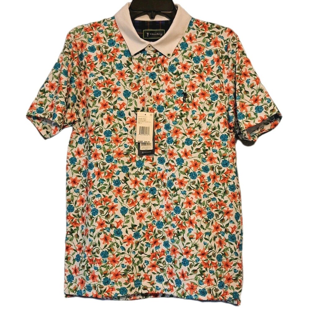 William Murray Golf Polo Shirt Mens Small Little Shop of Florals NWT New Horrors
